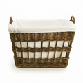 Wicker French Laundry Basket With Fabric Liner