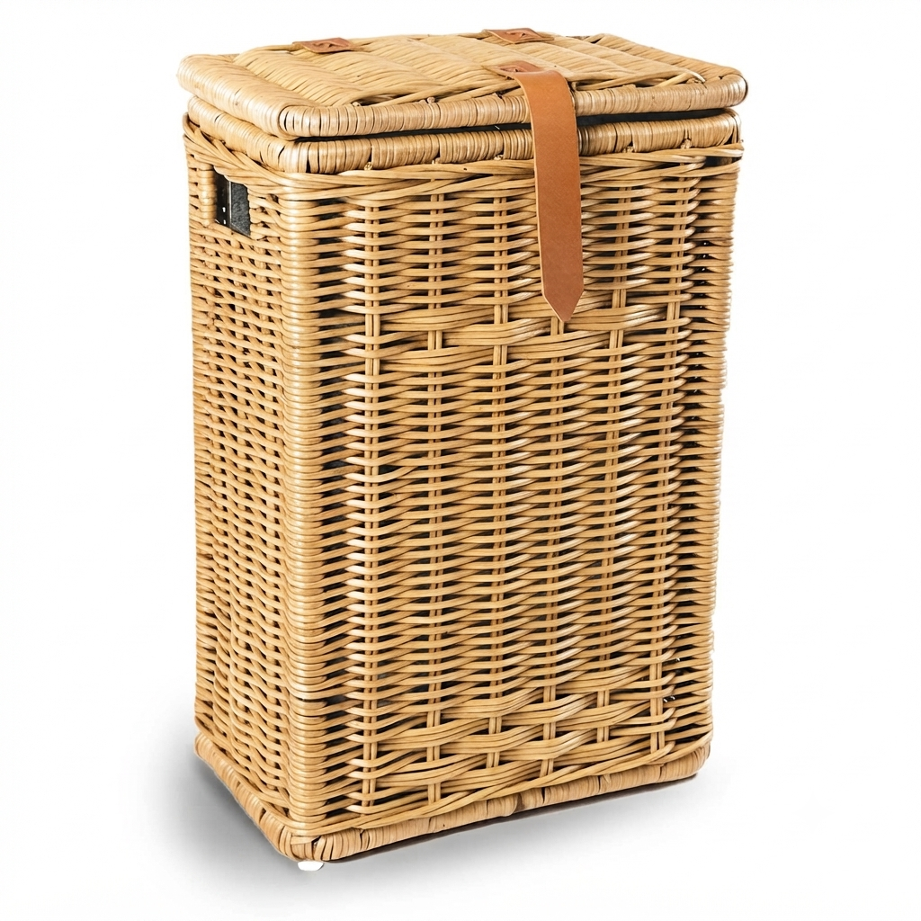 Wicker Kitchen Trash Basket with Metal Liner