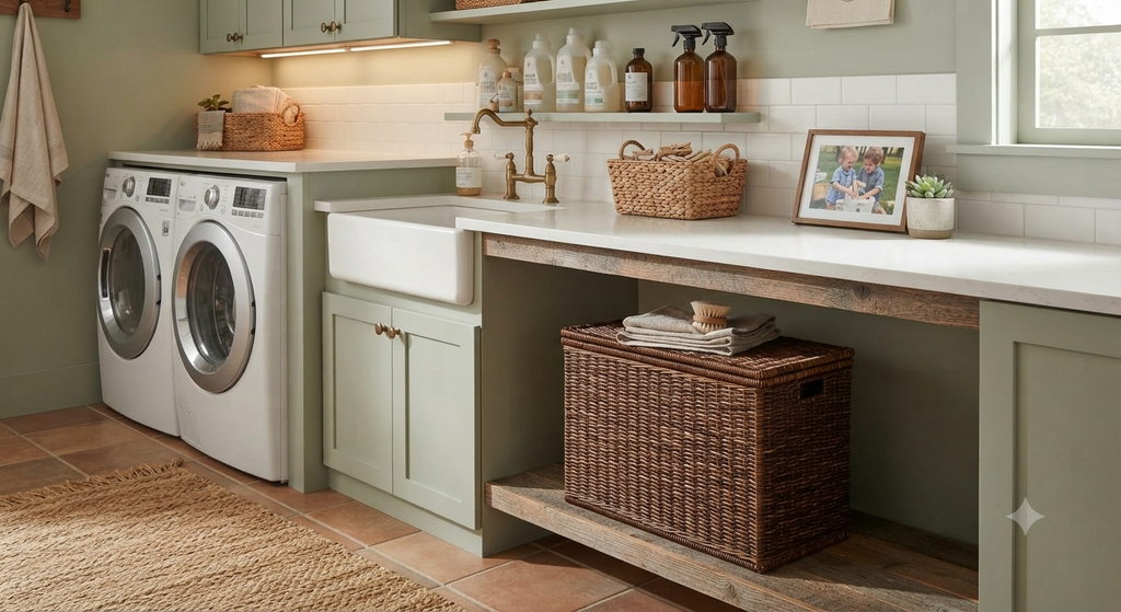 Narrow Rectangular Wicker Laundry Hamper