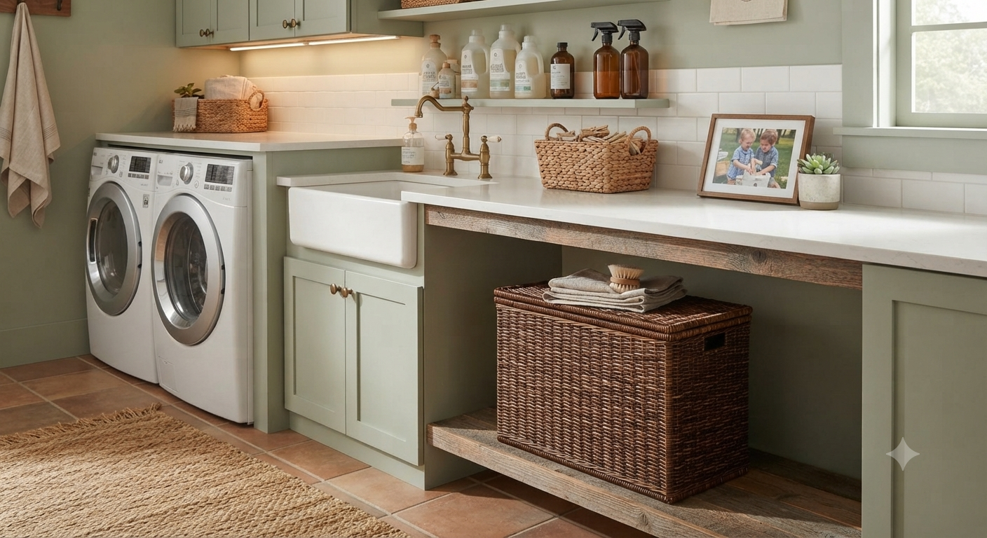 Narrow Rectangular Wicker Laundry Hamper